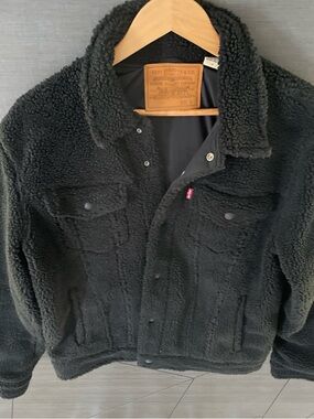 Levi's Black Sherpa Bomber Jacket
